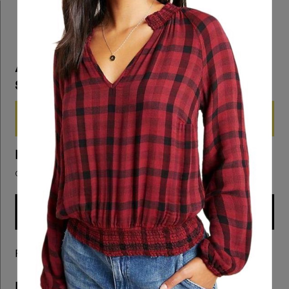 Cloth & Stone for Anthropologie Plaid Top